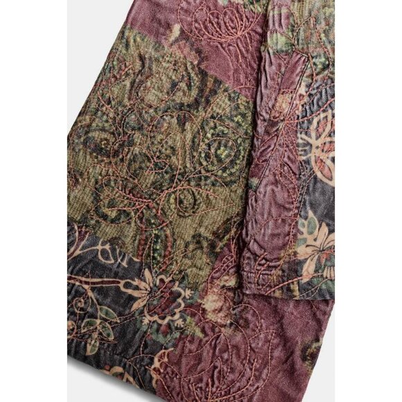 ZARA FLORAL PRINT VELVET KIMONO - Picture 7 of 7